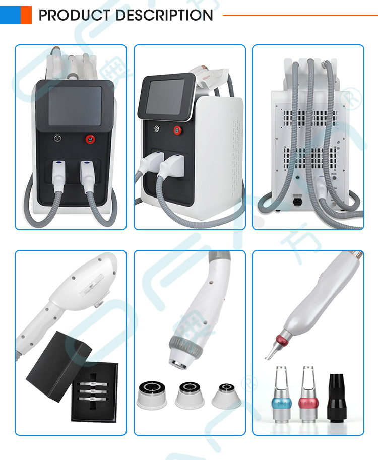 HOT sale spa equip RF equipment Nd yag laser OPT 3in1 portable tattoo/hair removal machine  IPL