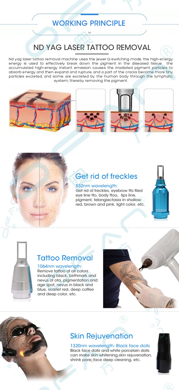 Best Selling 300W 500W Tattoo Pigment Melasma Speckle Removal Carbon Laser Yag Peel Skin Whitening Machine