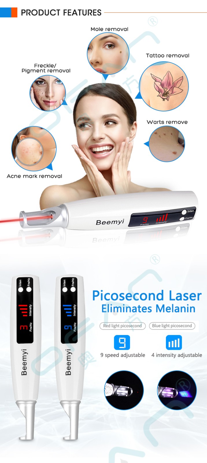 Picosecond Portable Laser Blemish Acne and Tattoo Removal