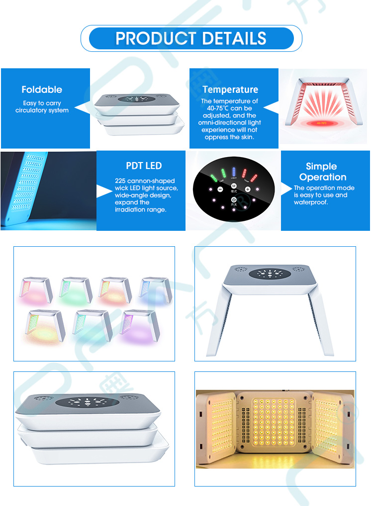 7 colors foldable PDT LED Facial therapy light