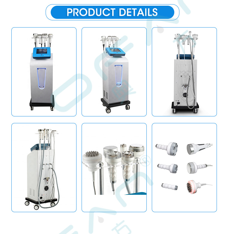 Multifunctional 6 in 1 5D RF 80k Cavitation Slimming Machine Liposuction Body Slimming Shaping Machine Vacuum Cavitation System