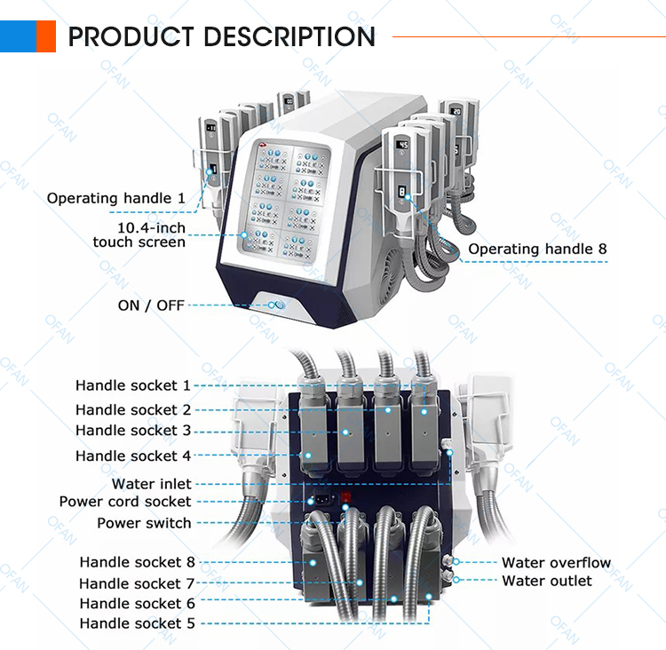 Pérdida de peso con crioterapia Eliminación de celulitis Cryolipolisis Adelgazamiento corporal  Máquina de criolipólisis 360 Cryo