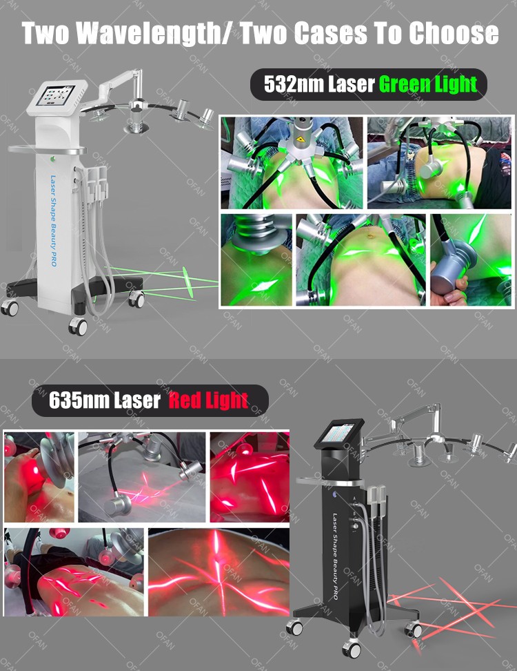dispositivo de reducción de celulitis almohadillas criogénicas 6d  máquina de adelgazamiento con láser verde de crioterapia