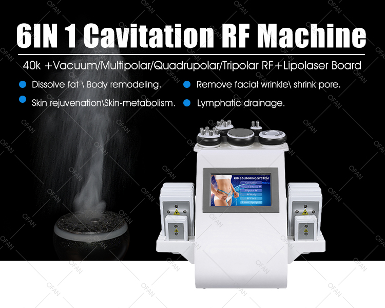 Máquina de RF de Cavitación 6in1 / Sistema de Adelgazamiento kim 8