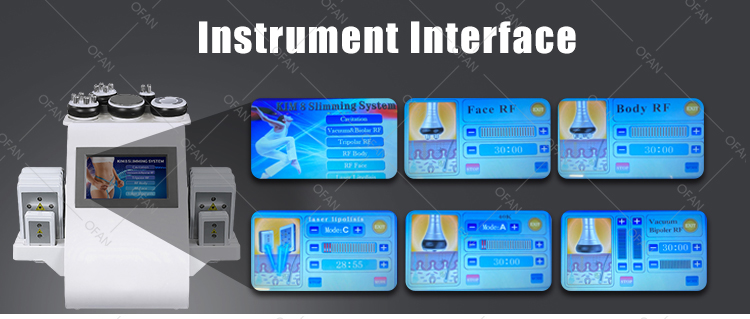 Máquina de RF de Cavitación 6in1 / Sistema de Adelgazamiento kim 8