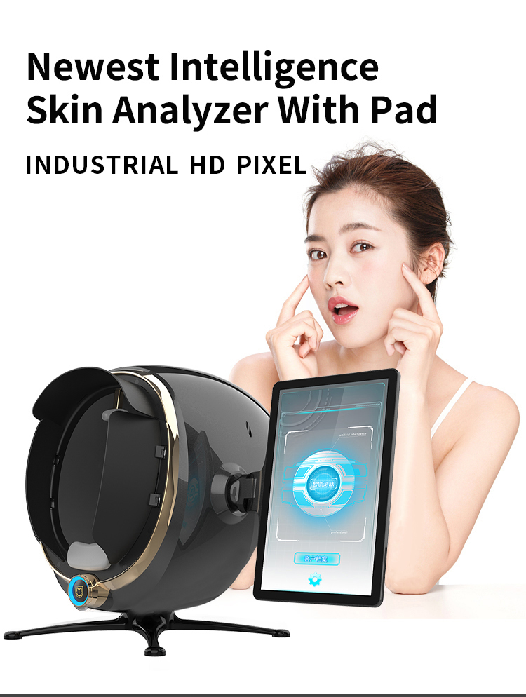 Analizador de diagnóstico de piel facial 3d AI portátil, escáner de prueba facial, dispositivo de espejo facial mágico, máquina de análisis de piel, analizador de piel