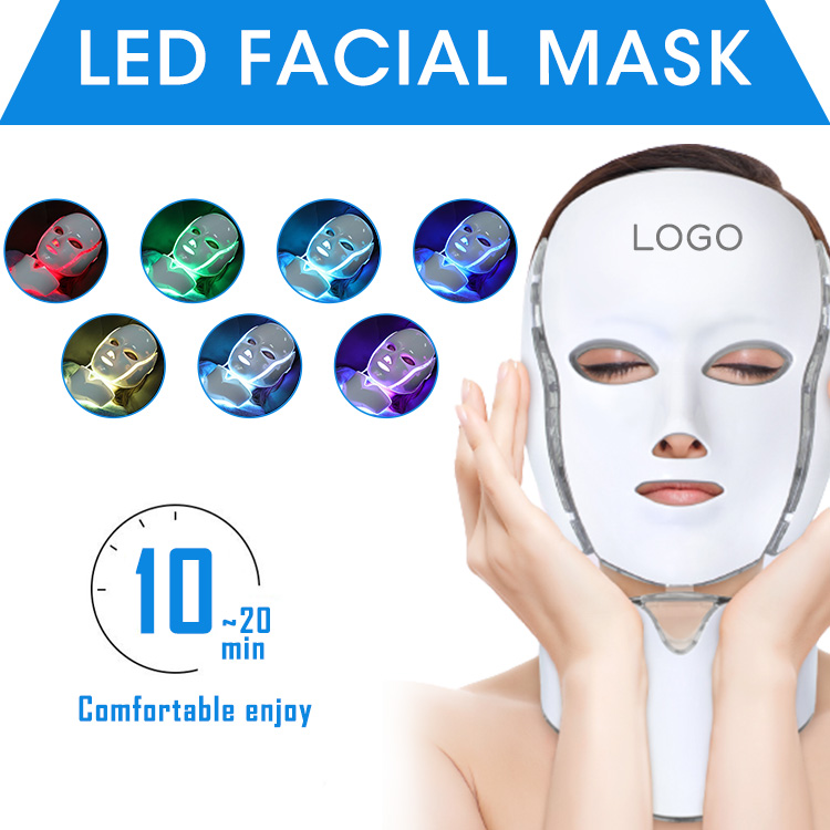 Uso en el hogar Anti-envejecimiento 7 Color LED PDT Mascarilla Eliminación de arrugas Photon Beauty Mask