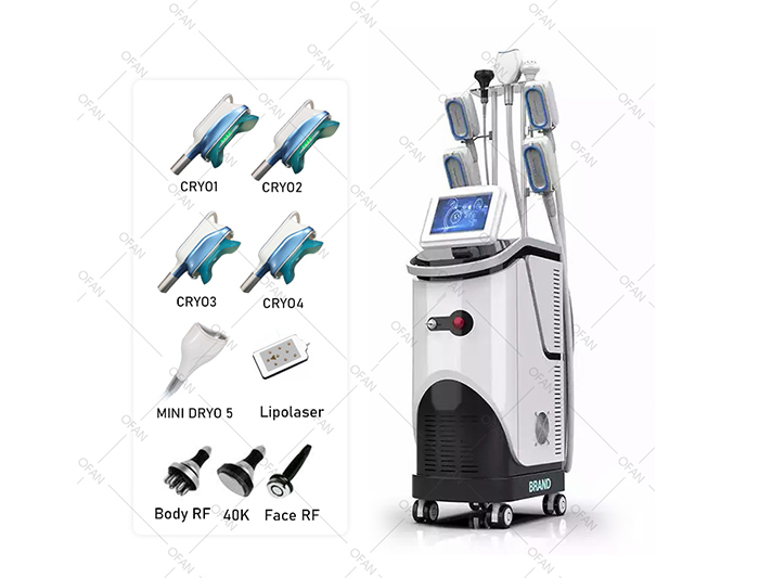 OFAN Cold Body Crioterapia Adelgazante Criolipólisis 5 Manos Cool Tech Esculpir Forma Grasa Equipo de congelación Máquina de criolipólisis