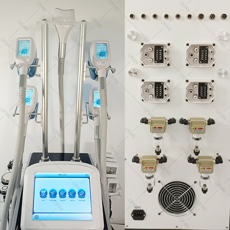 OFAN Cold Body Crioterapia Adelgazante Criolipólisis 5 Manos Cool Tech Esculpir Forma Grasa Equipo de congelación Máquina de criolipólisis