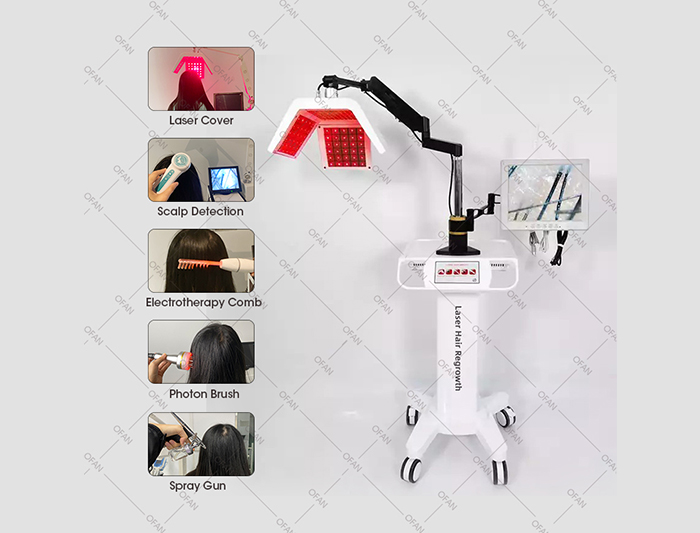 OFAN recién llegado, máquina masajeadora de cuero cabelludo para el crecimiento del cabello con cámara de análisis